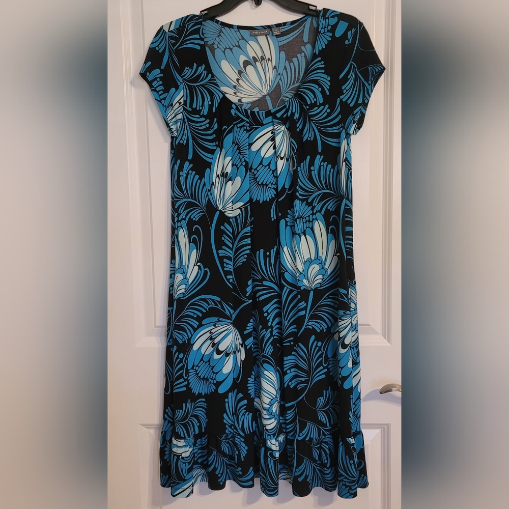 Apt.9 Women's Black and Blue Stretch Dress Size Small